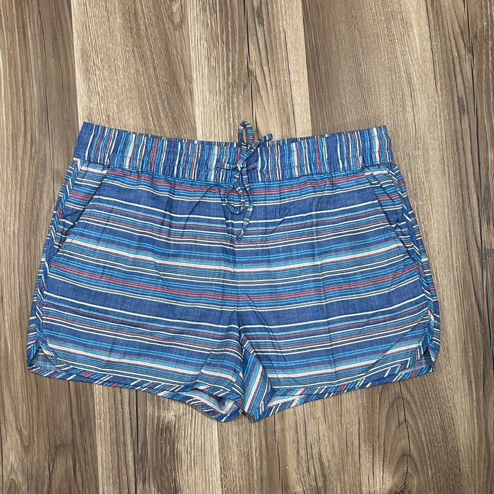 GAP High Waist Blue and Red Shorts